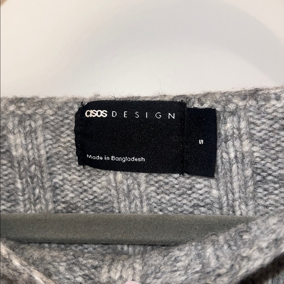 ASOS Grey Ribbed Boat-Neck Sweater - Picture 2 of 5